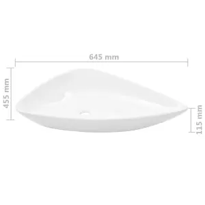 Berkfield Basin Ceramic White Triangle 645x455x115 mm