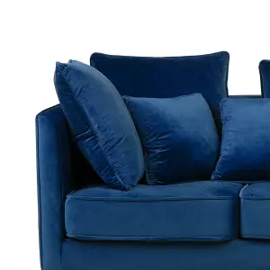 3 Seater Velvet Sofa Blue FENSTAD