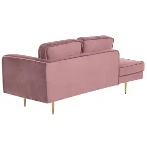 Right Hand Velvet Chaise Lounge Pink MIRAMAS