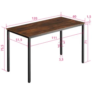 Desk Vanport - height-adjustable plastic feet - Industrial wood dark, rustic