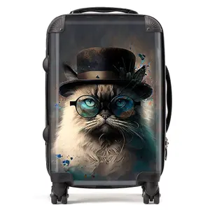 Birman Cat Face Glasses And Hat Splashart Suitcase - Cabin