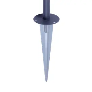 GoodHome Matt Dark Grey Silver effect Integrated LED Outdoor Stake light (D)60mm