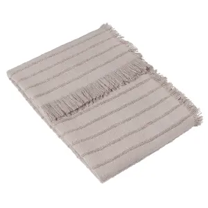 furn. Hazie Linear Yarn Woven Fringed Throw