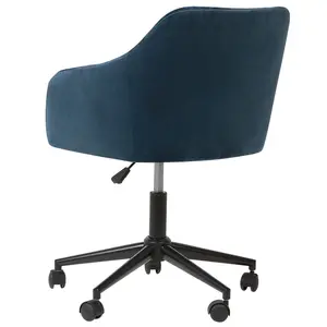 Desk Chair Velvet Navy Blue VENICE