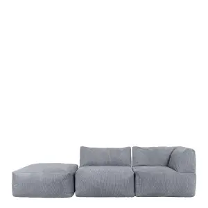 icon Tetra Fine Cord Charcoal Grey Modular Sofa Set (3 individual sections) - Combination One