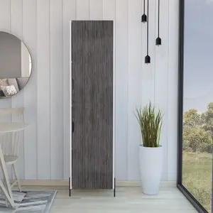 Dallas tall storage cabinet, white & carbon grey oak effect