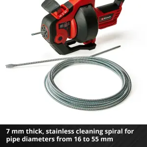 Einhell Cordless Drain Cleaner 18V Coil Pipe Cleaner Power X-Change TE-DA 18/760 Li Solo - Body Only