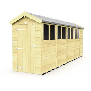 DIY Sheds 4x19 Apex Shed - Single Door With Windows