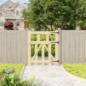 Decorative Outdoor Picket Fence Gate Border Entrance for Deck or Patio W 76cm H 90cm