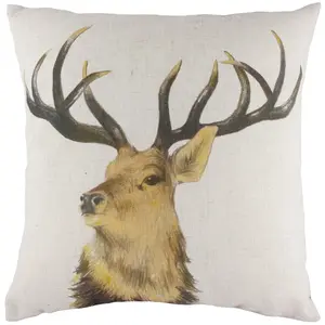 Evans Lichfield Stag Head Repeat Stag Feather Filled Cushion