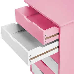 Desk and Filing Cabinet - wooden, tiltable tabletop, 7 step height adjustable - rose