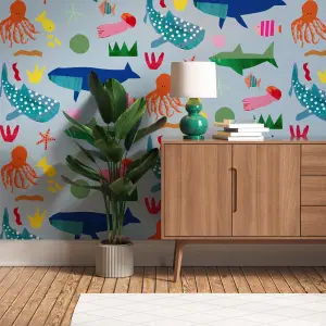 Lick Multicolour Marine 01 Textured Wallpaper Sample