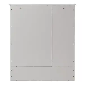 2-door White Shutter Wall Mounted Mirrored Bathroom Cabinet W 600 x D 150 x H 680 mm