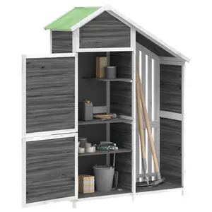 Berkfield Garden Tool Shed Grey 120x53.5x170 cm Solid Wood Pine