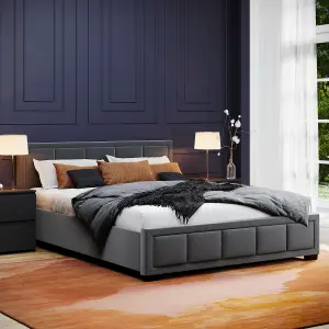 Vida Designs Vanita King Fabric Bed, Dark Grey