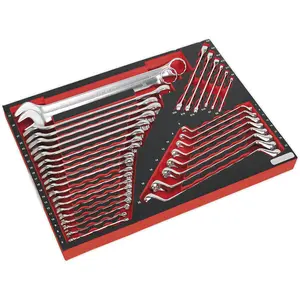 35-Piece Premium Combination Spanner Set with Tool Tray - Offset Design