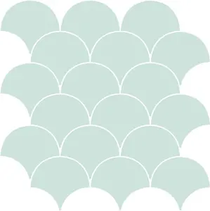 Teal Green Shell Backsplash Tiles Peel & Stick 4pcs Home Wall Stickers