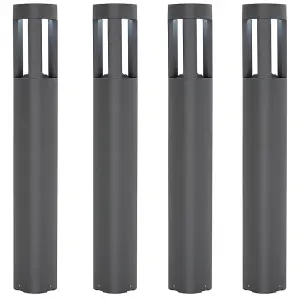 4 PACK Outdoor Post Bollard Light Grey Triangle IP54 Modern Driveway Lamp LED