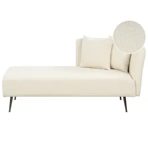 Right Hand Boucle Chaise Lounge White RIOM