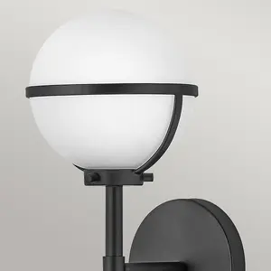 Luminosa Hinkley Hollis Bathroom Wall Lamp Black, IP44