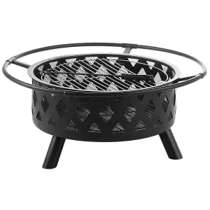 Beliani Charcoal Fire Pit Black MAYON