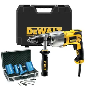 Dewalt D21570K Dry Diamond Core Drill Rotary Percussion 110v + 10 Piece Core Set