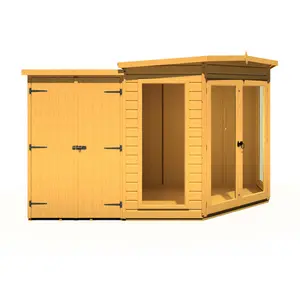 Shire Barclay Corner Summerhouse With Side Shed 7 Ft X 11 Ft