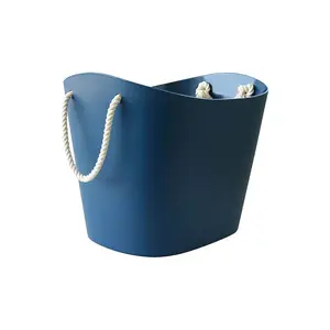 Balcolore Laundry Basket Blue / Medium (30.5 cm H x 27 cm W x 40 cm D)