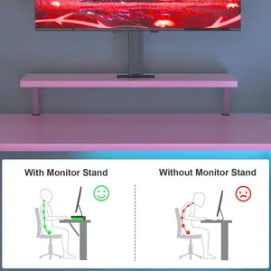 L-Shaped Metal Base Computer Desk White / 70 H x 128 W x 128 D