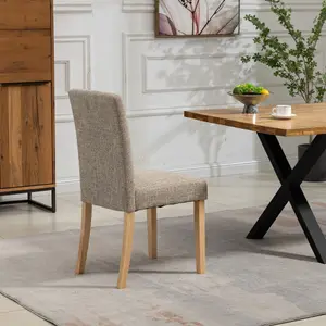 Maiolo Fabric Dining Chairs - Set of 2 - Brown