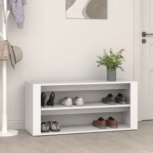 Berkfield Shoe Rack White 100x35x45 cm Engineered Wood