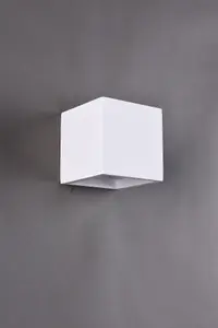 Ceramic Square Wall Light, Up and Down White Paintable G9 socket (NO BULB)