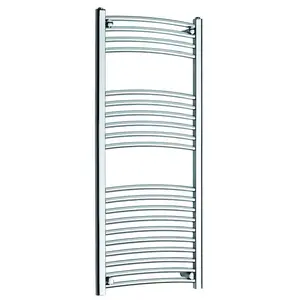 Curved Towel Rail Heated Towel Rails Chrome / 180cm H x 50cm W x 5cm D