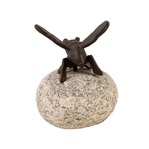 Fallen Fruits Bee On Rock Garden Ornament