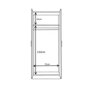 REFLECT 2 Door Mirrored Wardrobe in Gloss Grey Door Fronts and Matt White Carcass