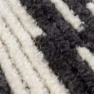 Dunelm Lina Berber Rug, Modern, Size: 120cm X 170cm (4ft X 5.5Ft), Black/White