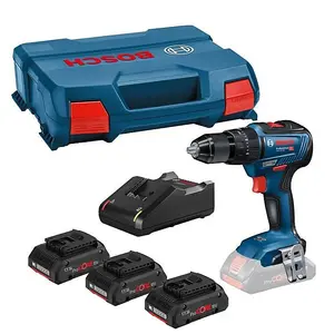 Bosch 18v GSB 18V-55 Brushless Combi Hammer Drill - 3 x 4.0ah Procore Batteries