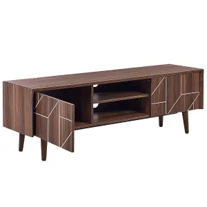 Beliani Modern TV Stand Dark Wood FRANKLIN