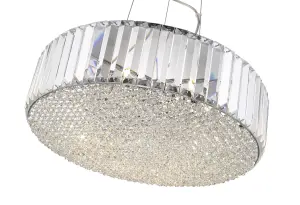 Luminosa Spring 5 Light Small Ceiling Pendant Chrome, Clear with Crystals, G9