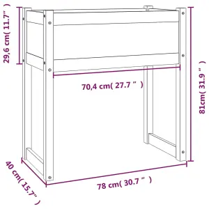 Berkfield Planter Grey 78x40x81 cm Solid Wood Pine