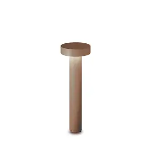 Ideal Lux Tesla 4 Light 60cm Outdoor Bollard Coffee IP44