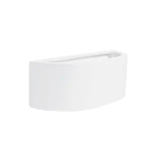 ValueLights Pair Of Modern Planter Style White Ceramic Wall Lights