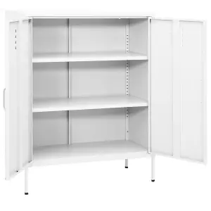 Berkfield Storage Cabinet White 80x35x101.5 cm Steel