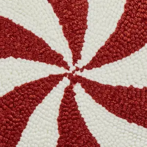 Set of 2 Cushions SWIRL CANDY 40 x 40 cm Geometric Embroidery Red