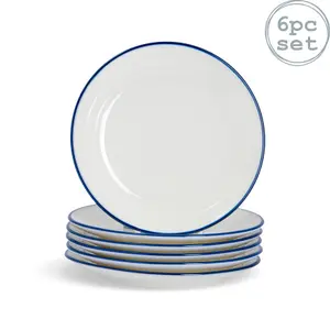 Nicola Spring - White Farmhouse Side Plates - 16cm - Pack of 6