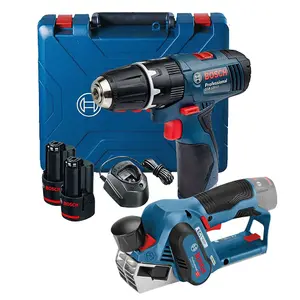 Bosch GSB 120-LI 12v Combi Hammer Drill 2 Speed 2x2ah + GHO 12v-28 Multi Tool