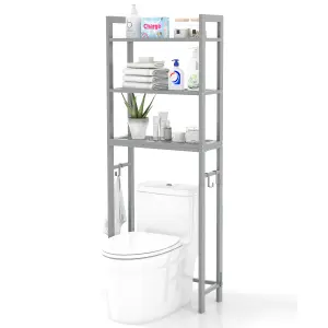 Costway 3-Tier Over-The-Toilet Storage Shelf Space Saving Metal Bathroom Organizer