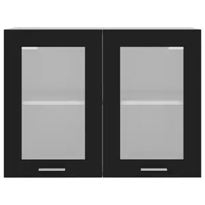 Eliotte Wall Mounted Display Cabinet Black