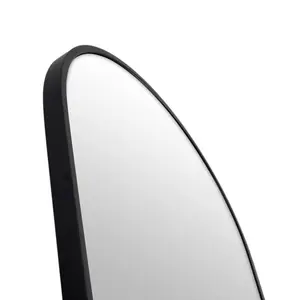 Salma Metal Flat Mirror Matte Black / 170cm H x 61cm W