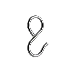 Rothley Colorail Chrome-plated Steel Sliding s-hook (Dia)25mm, Pack of 4